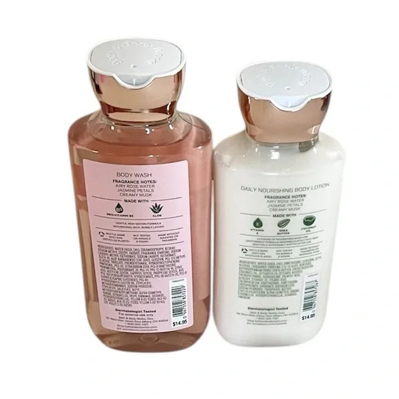 Bath & Body Works Rose Body Wash & Lotion Full Size Set with Tote Bag - Picture 4 of 11